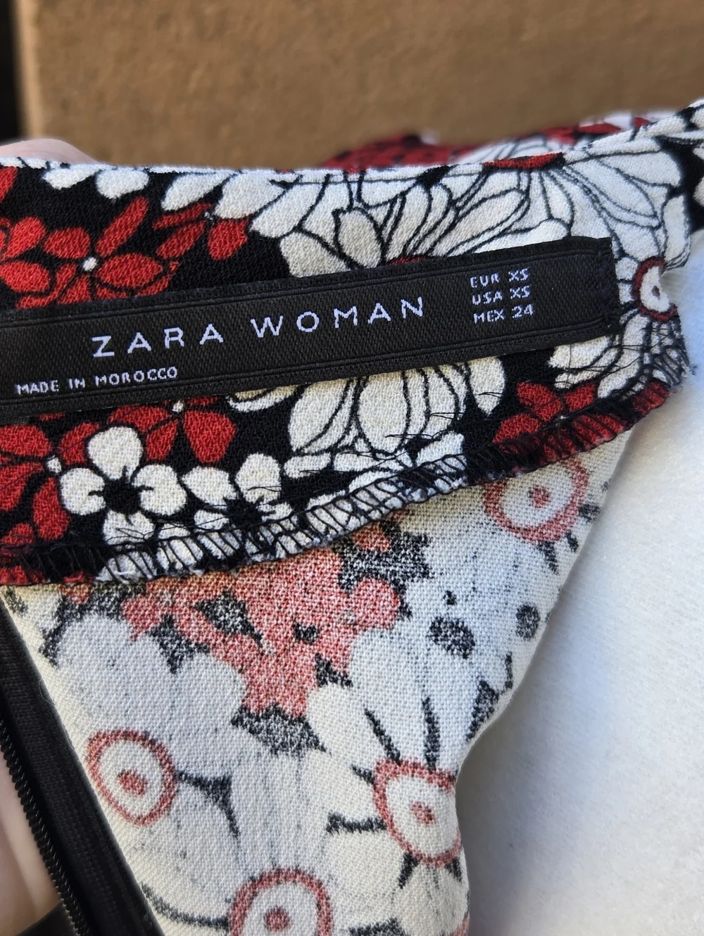 Zara Woman Red Floral Long-Sleeve Shift Dress Blogger Favorite - Picture 9 of 11